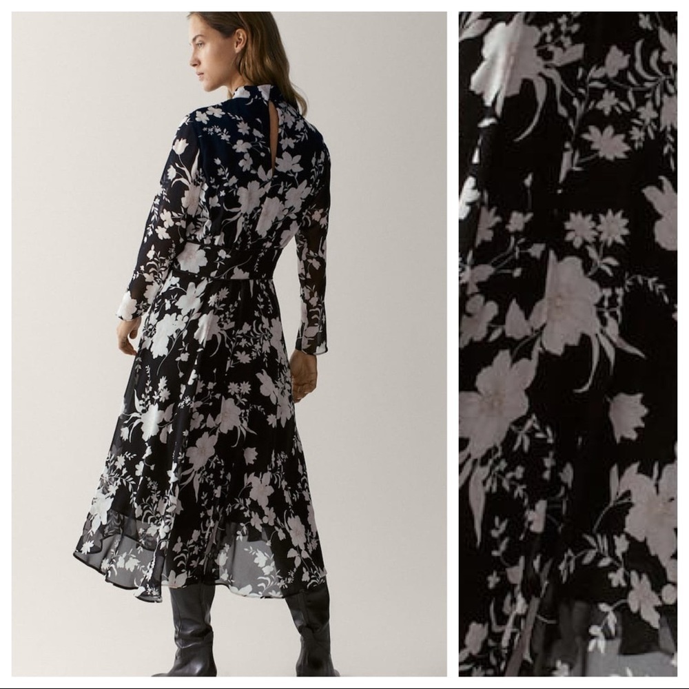 NWT. Massimo Dutti Floral Midi Dress Size 2,8,10. - Picture 2 of 8